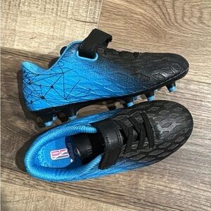 Kids Black and Blue Soccer Cleats